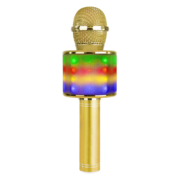 Microfone KMI5G Bluetooth c/ Altifalante e LEDs (Dourado) - MAX 2