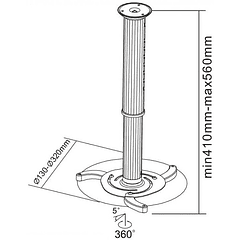 Suporte de Tecto Extensivel p/ Projector - Cabletech
