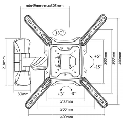 Suporte TV/LCD/LED/PLASMA 23