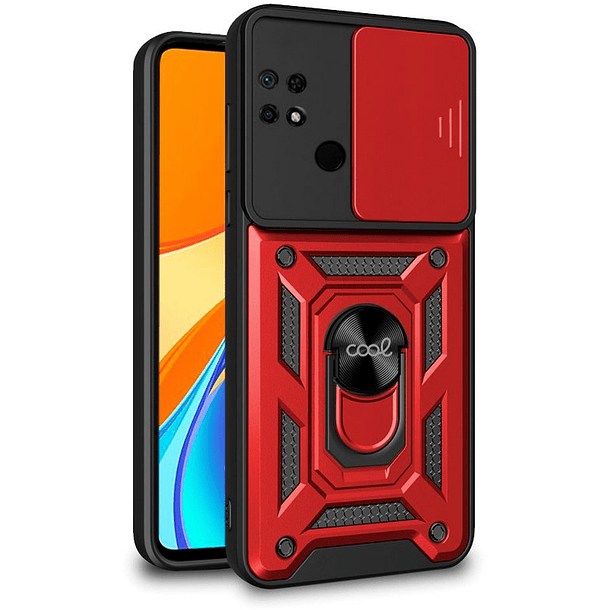 Capa c/ Anel p/ Xiaomi Redmi 9C / 10A (Vermelho) - COOL 1