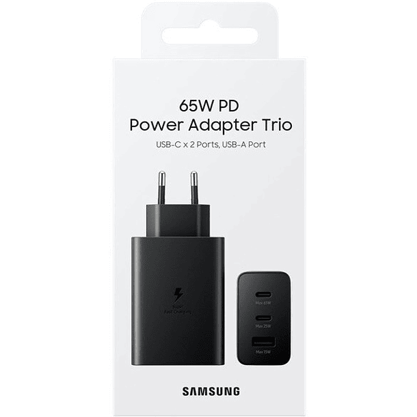 Carregador Fast Charger Trio USB Type-C/USB 65W (Preto) - SAMSUNG 2