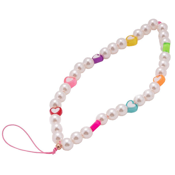 Pulseira Universal p/ Smartphone Perólas Corações - COOL 1