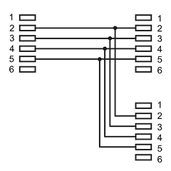 Ficha Dupla Telefone RJ11 (4 Pinos) Femea