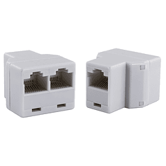 Prolongador Telefone Duplo RJ45 8 Pinos (1 Femea - 2 Femeas)
