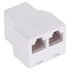 Prolongador Telefone Duplo RJ45 8 Pinos (1 Femea - 2 Femeas)