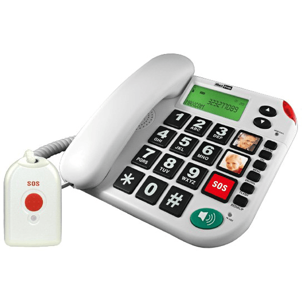 Telefone Fixo c/ Botão SOS KXT481 (Branco) - MAXCOM 1