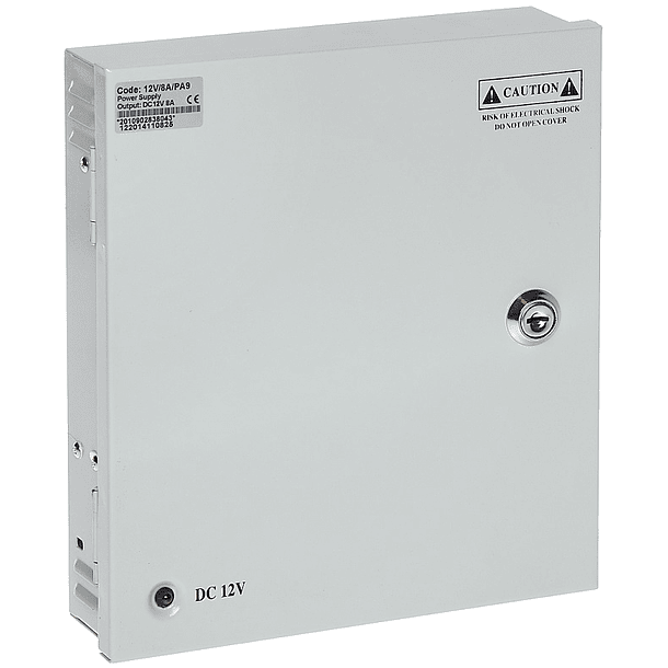 Caixa Segurança / Fonte Alimentação Comutada 12VDC 100W 8A (9 Saídas) 2