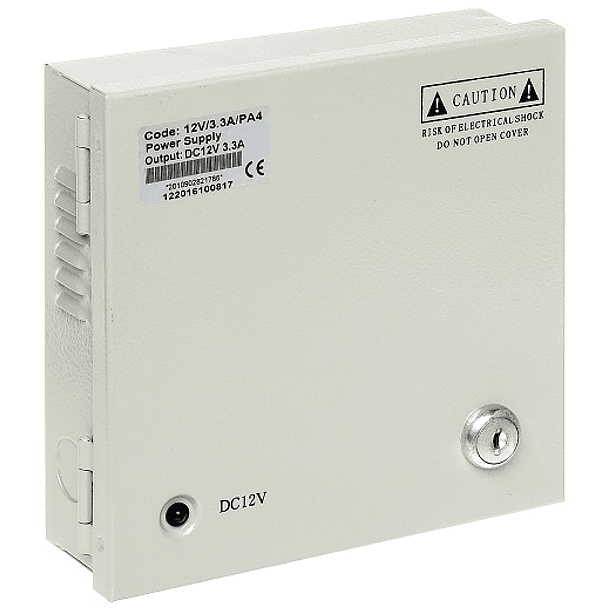 Caixa Segurança / Fonte Alimentação Comutada 12VDC 40W 3,3A (4 Saídas) 2
