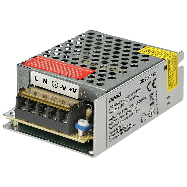 Fonte Alimentação Comutada 12VDC 35W 3A - CLOSED FRAME 