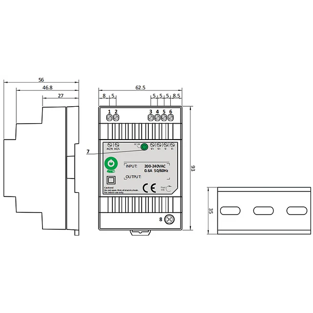 Fonte Alimentação DIN 24VDC 1,25A 30W - POS 2