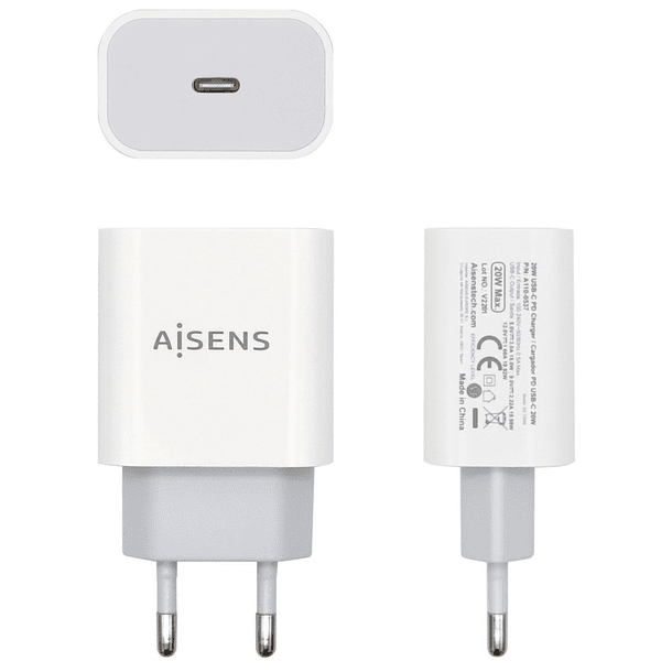 Carregador USB-C PD3.0 20W (Branco) - AISENS 2