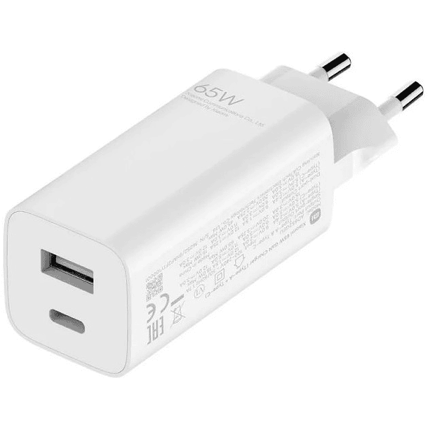 Carregador USB + Type-C 65W Fast Charge GaN Tech (Branco) - XIAOMI 1