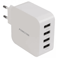 Carregador 4x USB 5V / 2,4A (Branco) - FONESTAR