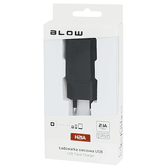 Alimentador Compacto c/ Porta USB 5V 2,1A (Preto) - BLOW