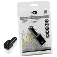 Carregador Universal Isqueiro 12/24V 2x USB 4,2A (Preto) - CONCEPTRONIC