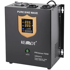 Conversor 12V -> 220V 700W (ONDA PURA) Estabilizador Tensão c/ Função Carregamento Bateria - KEMOT