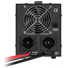 Conversor 12V -> 220V 500W (ONDA PURA) Estabilizador Tensão c/ Função Carregamento Bateria (Preto)