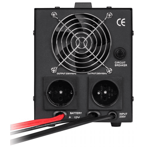 Conversor 12V -> 220V 500W (ONDA PURA) Estabilizador Tensão c/ Função Carregamento Bateria (Preto) 2