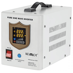 Conversor 12V -> 220V 500W (ONDA PURA) Estabilizador Tensão c/ Função Carregamento Bateria (Branco)