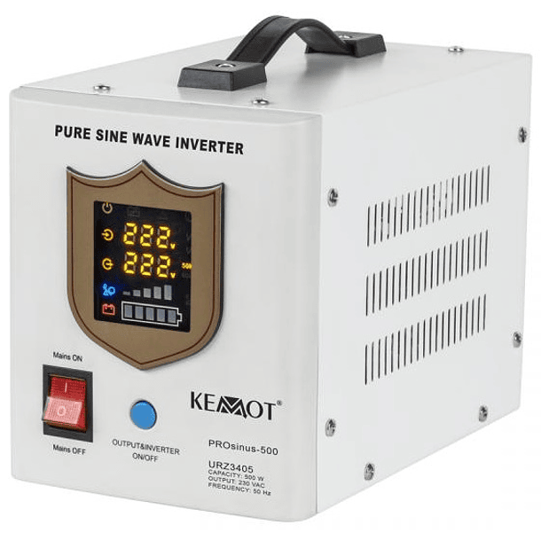 Conversor 12V -> 220V 500W (ONDA PURA) Estabilizador Tensão c/ Função Carregamento Bateria (Branco) 1
