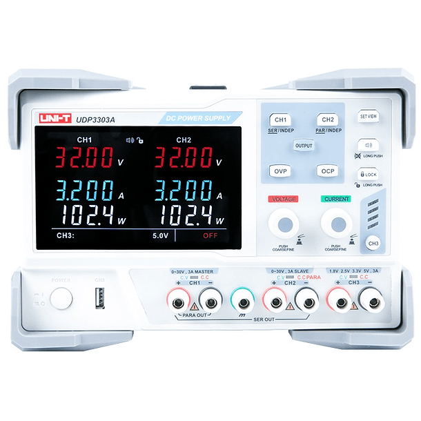 Fonte Alimentação Regulável Industrial 0~30V 0~3A 195W (5V 2A) - UNI-T 1