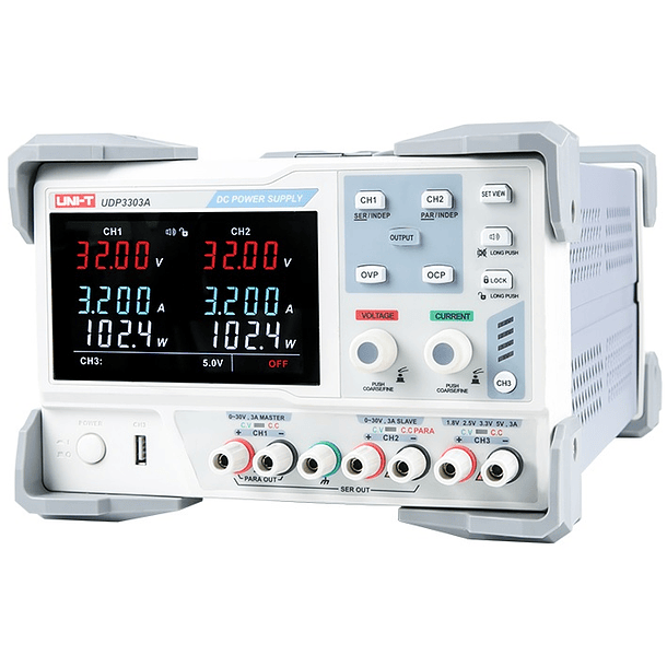 Fonte Alimentação Regulável Industrial 0~30V 0~3A 195W (5V 2A) - UNI-T 2