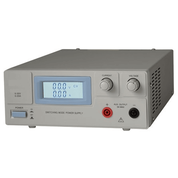 Fonte Alimentação Regulável 0~30V / 0~20A c/ Visor LCD Branco 1