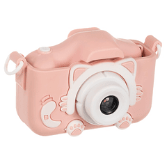 Câmara Fotográfica Infantil c/ Cartão 16GB (Rosa) - KRUZZEL