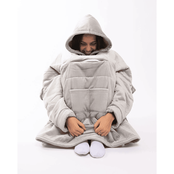 Cobertor Hagrid Cloud c/ Mangas e Bolso (Cinza) - FLAMINGUEO 4