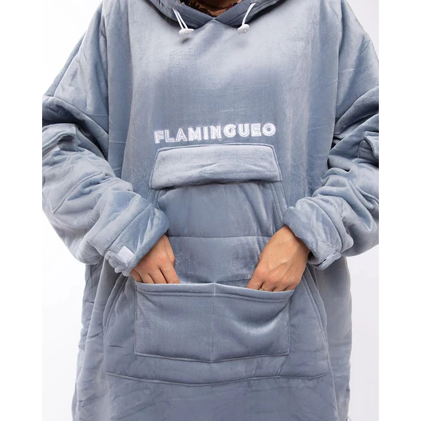 Cobertor Hagrid Jeans c/ Mangas e Bolso (Azul) - FLAMINGUEO 2