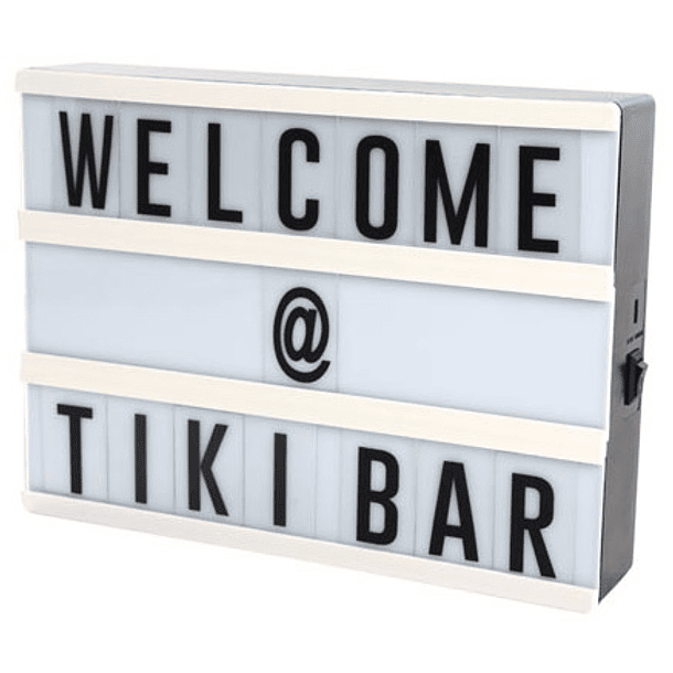 Caixa de Iluminação c/ Letras e Luz LED (20 x 15 x 4 cm) + Carregador USB - PEREL 1