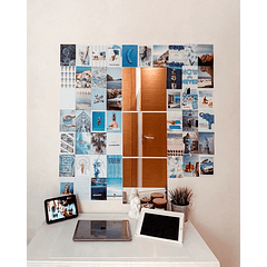 Decoração de 50 Fotos Blue Ocean Lite p/ Parede - FLAMINGUEO