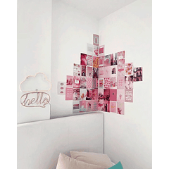 Decoração de 50 Fotos Pink Ocean Lite p/ Parede - FLAMINGUEO