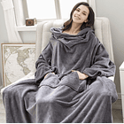 Cobertor c/ Mangas e Bolso (Cinzento) 2