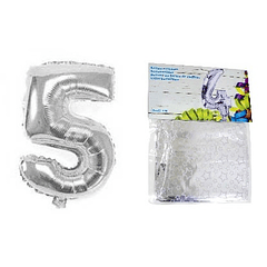 Balão Númerico de Encher (Número 5) - 32x45cm