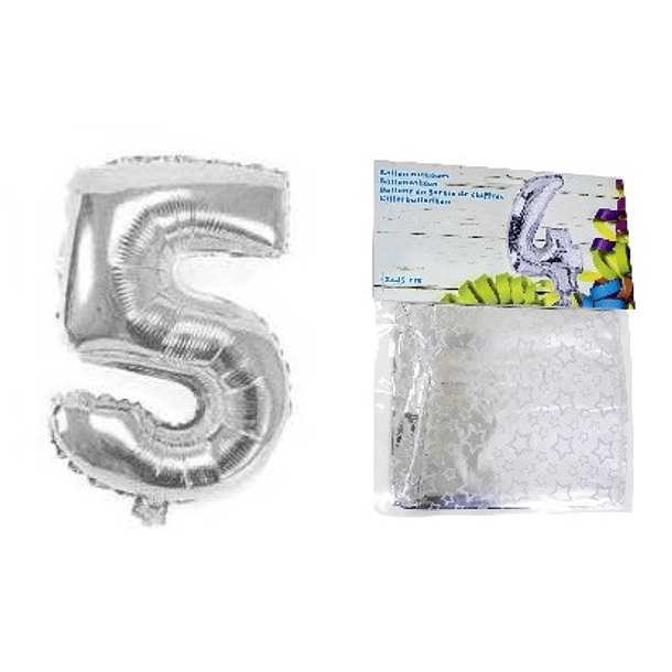 Balão Númerico de Encher (Número 5) - 32x45cm 