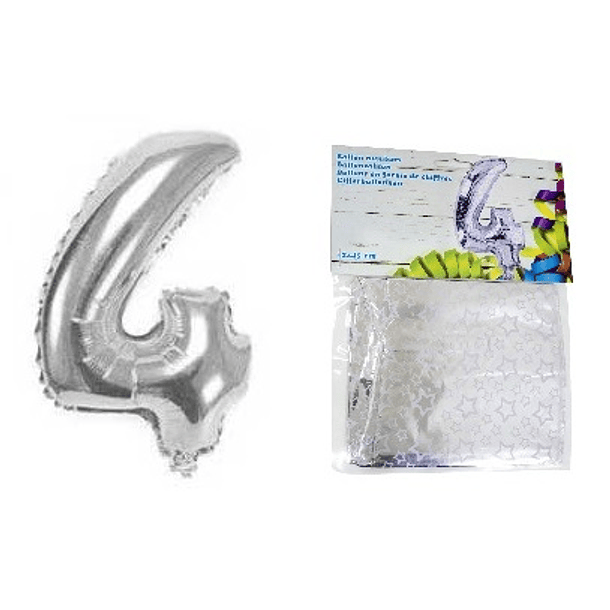 Balão Númerico de Encher (Número 4) - 32x45cm 