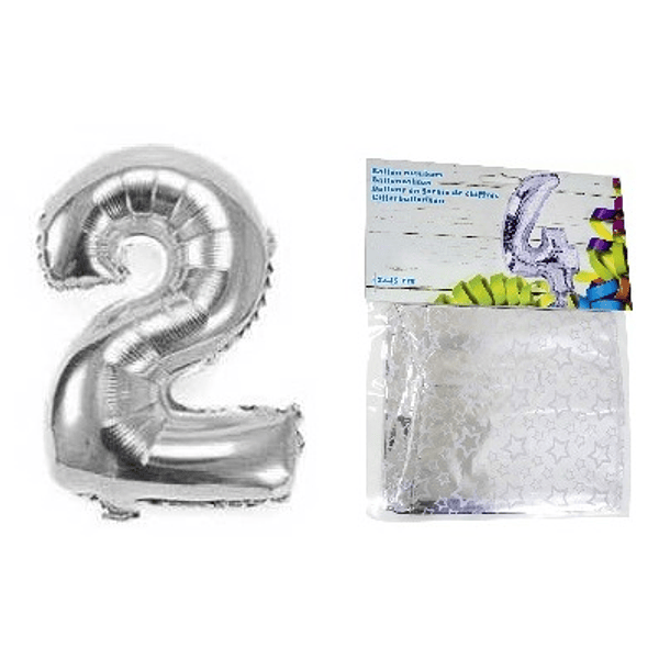 Balão Númerico de Encher (Número 2) - 32x45cm 