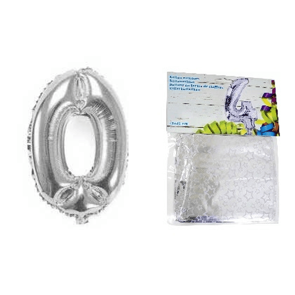 Balão Númerico de Encher (Número 0) - 32x45cm 