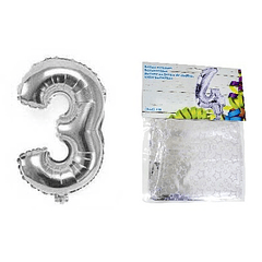 Balão Númerico de Encher (Número 3) - 32x45cm