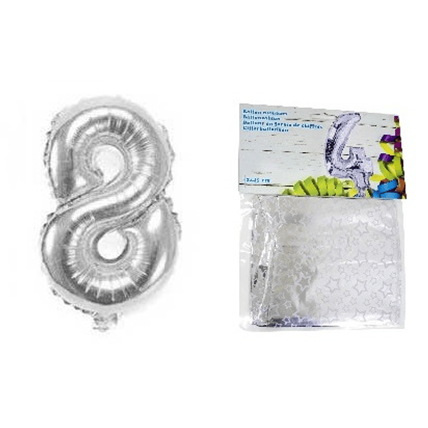 Balão Númerico de Encher (Número 8) - 32x45cm 