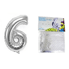 Balão Númerico de Encher (Número 6) - 32x45cm