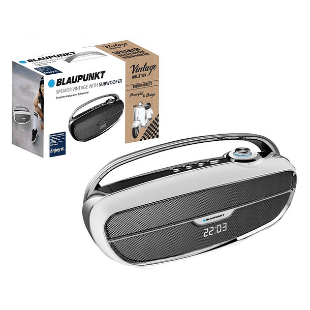 Coluna Portátil BLP3360 Bluetooth 20W Vintage (Branco) - BLAUPUNKT 1