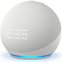 Coluna Inteligente Alexa Echo Dot 5ºGen Wi-Fi c/ Relógio (Branco) - AMAZON