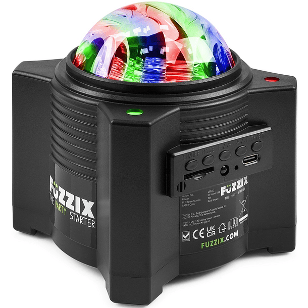 Coluna Bluetooth c/ Efeitos Aurora Galactic LED 4x 2W RGBW - FUZZIX 1