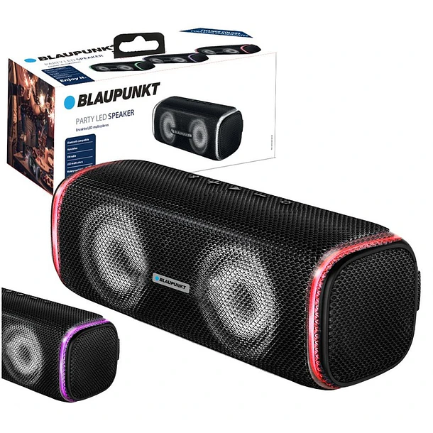 Coluna Portátil BLP3920 Bluetooth 20W c/ Leds (Preto) - BLAUPUNKT 1