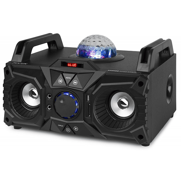 Consola de Som Portátil DJ 100W c/ USB/SD/BLUETOOTH e Efeitos LED c/ Bateria (Preto) KAR100 - FENTON 2