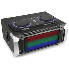 Consola de Som Portátil DJ 200W c/ USB/SD/BLUETOOTH e Efeitos LED (Preto) MDJ120 - FENTON
