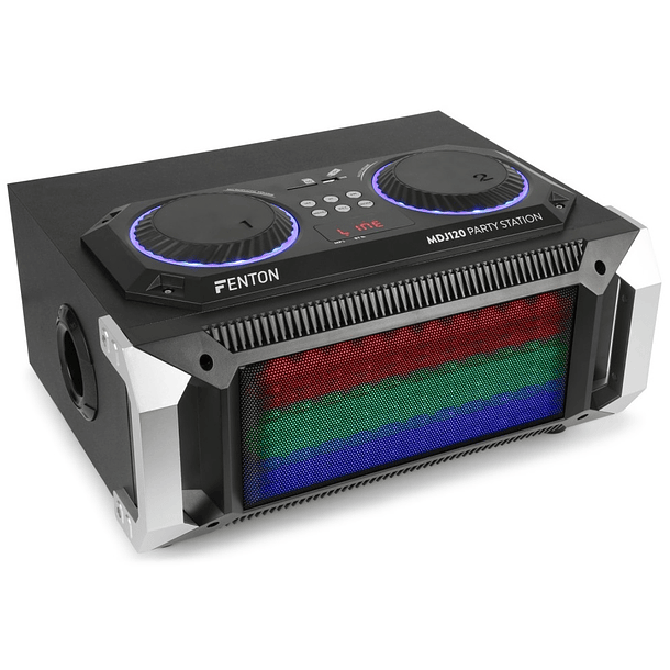 Consola de Som Portátil DJ 200W c/ USB/SD/BLUETOOTH e Efeitos LED (Preto) MDJ120 - FENTON 1