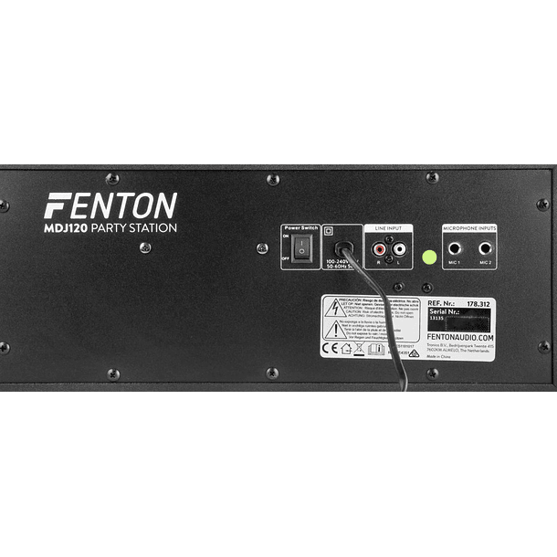 Consola de Som Portátil DJ 200W c/ USB/SD/BLUETOOTH e Efeitos LED (Preto) MDJ120 - FENTON 4